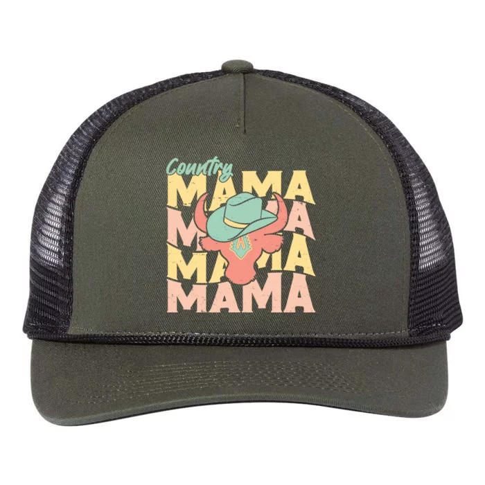 Country Mama Cowgirl Cute Mom Gift Retro Rope Trucker Hat Cap