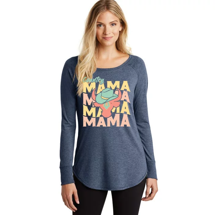 Country Mama Cowgirl Cute Mom Gift Women's Perfect Tri Tunic Long Sleeve Shirt