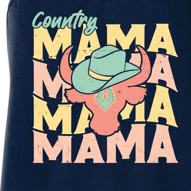 Country Mama Cowgirl Cute Mom Gift Women's Racerback Tank