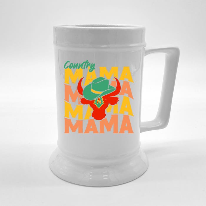 Country Mama Cowgirl Cute Mom Gift Front & Back Beer Stein