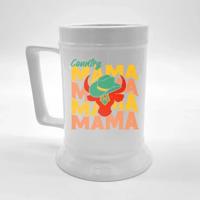 Country Mama Cowgirl Cute Mom Gift Front & Back Beer Stein