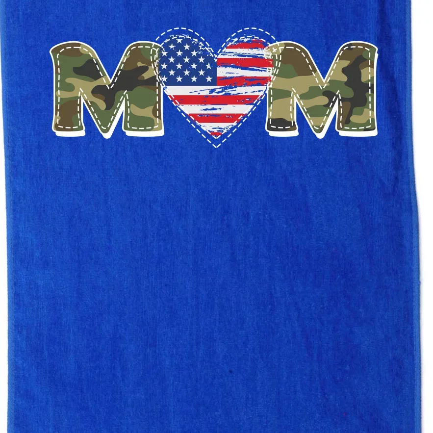 Cute Military Camouflage Mom American USA Flag Heart Platinum Collection Golf Towel