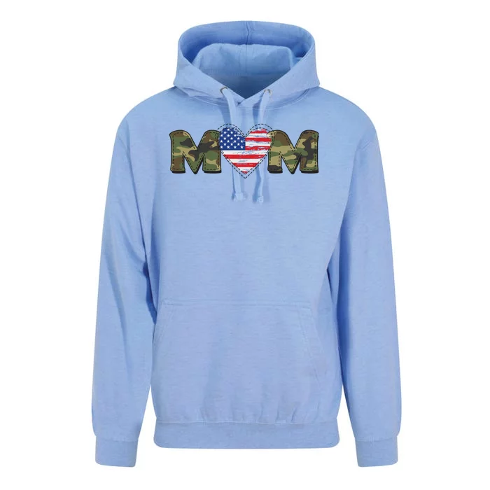 Cute Military Camouflage Mom American USA Flag Heart Unisex Surf Hoodie