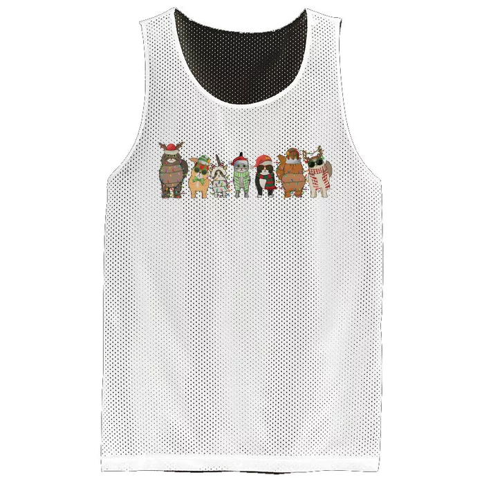 Cats Merry Christmas Cat Lovers Xmas Mesh Reversible Basketball Jersey Tank