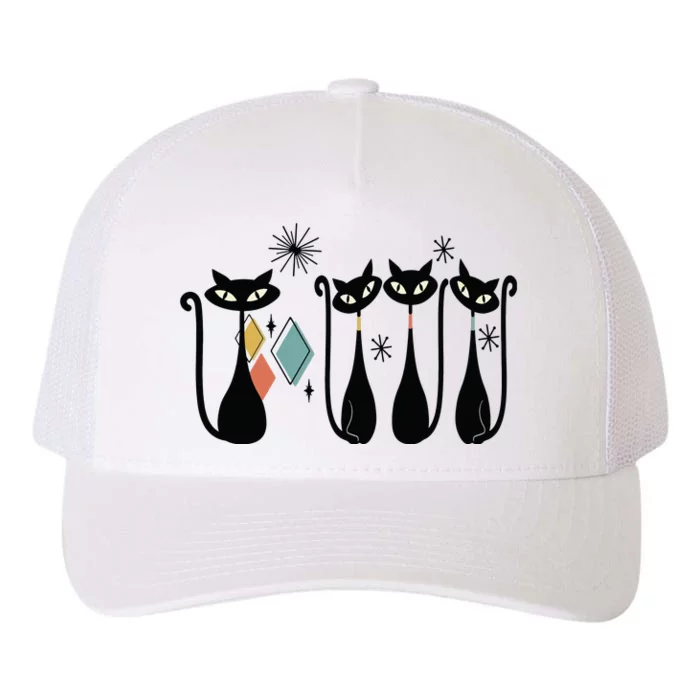 Cat Mid Century Cats 50s Cats Atomic Cats Yupoong Adult 5-Panel Trucker Hat