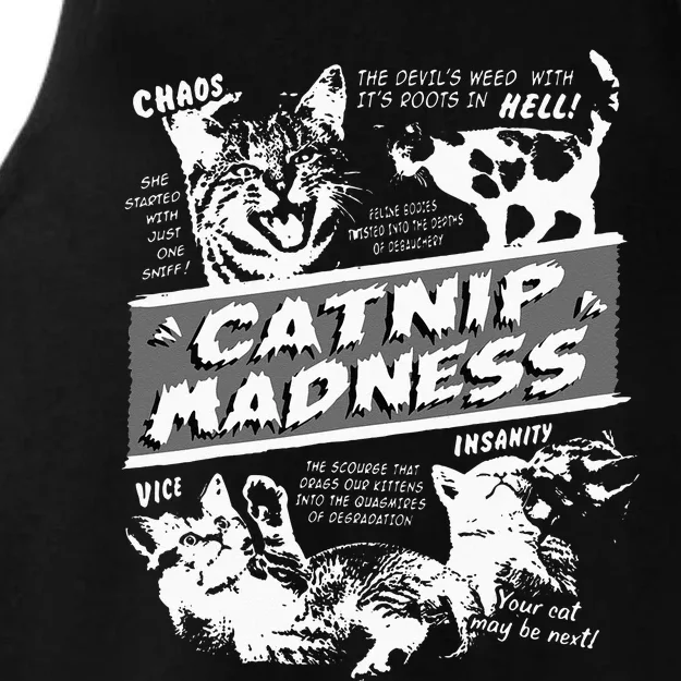 Catnip Madness Cute Kitten Funny Cat Pet Humor Ladies Tri-Blend Wicking Tank