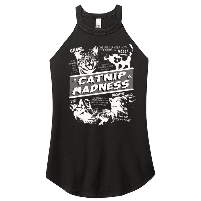 Catnip Madness Cute Kitten Funny Cat Pet Humor Women’s Perfect Tri Rocker Tank