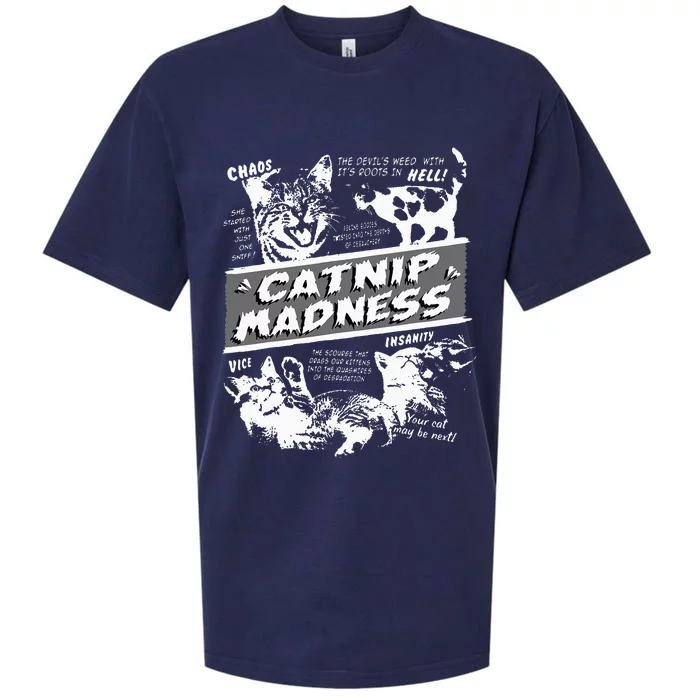 Catnip Madness Cute Kitten Funny Cat Pet Humor Sueded Cloud Jersey T-Shirt