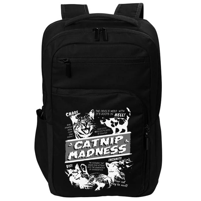 Catnip Madness Cute Kitten Funny Cat Pet Humor Impact Tech Backpack