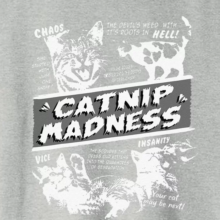 Catnip Madness Cute Kitten Funny Cat Pet Humor Women's Crop Top Tee