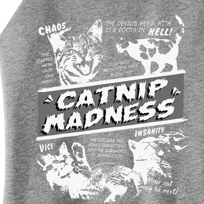 Catnip Madness Cute Kitten Funny Cat Pet Humor Women’s Perfect Tri Rocker Tank