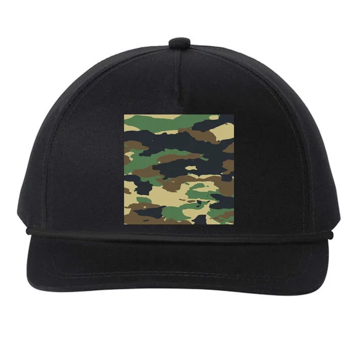 Camo Military Snapback Five-Panel Rope Hat