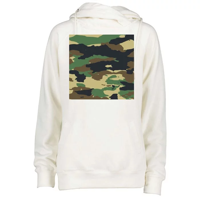 Camo Military Womens Funnel Neck Pullover Hood