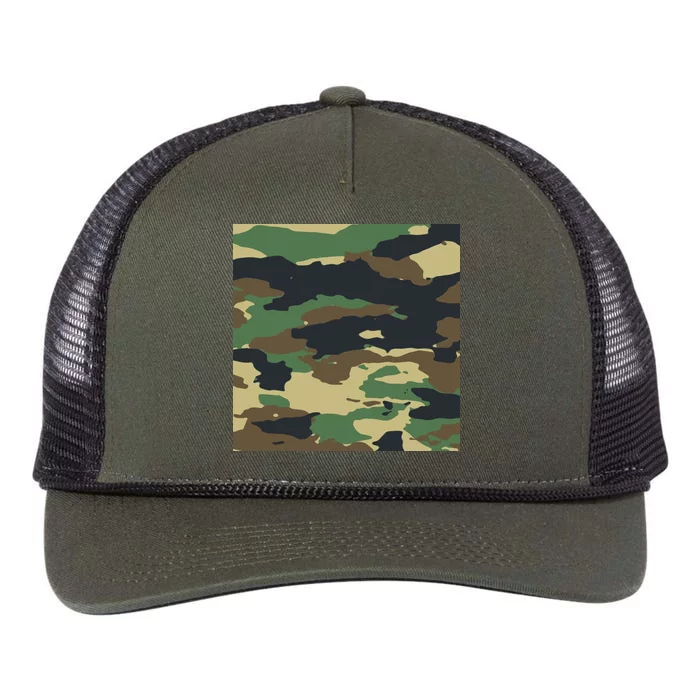 Camo Military Retro Rope Trucker Hat Cap