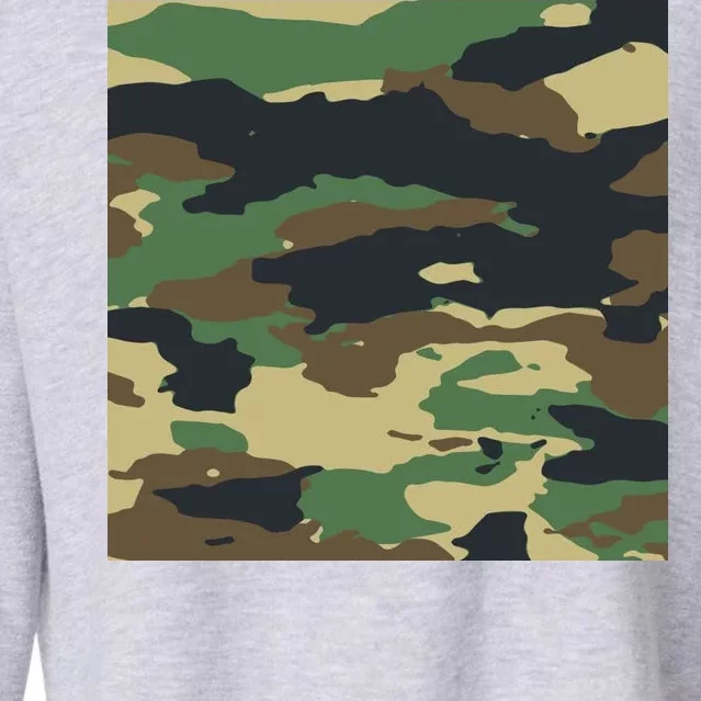 Camo Military Cropped Pullover Crew