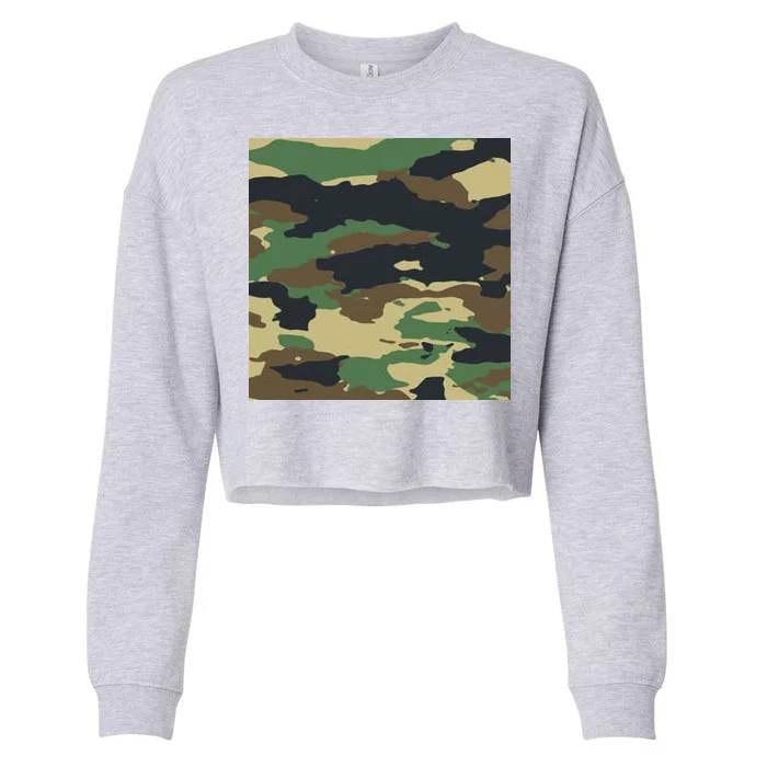 Camo Military Cropped Pullover Crew