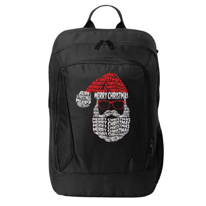 Cool Merry Christmas Text Art Santa Claus City Backpack