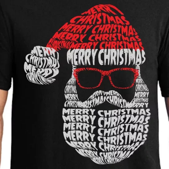 Cool Merry Christmas Text Art Santa Claus Pajama Set