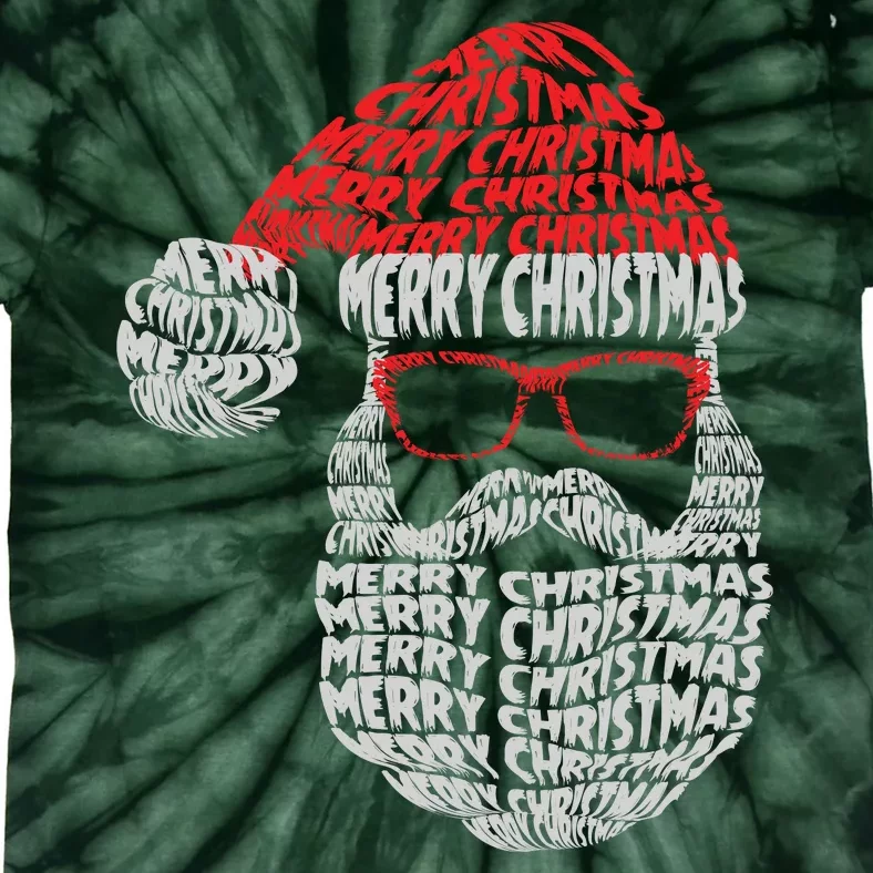 Cool Merry Christmas Text Art Santa Claus Tie-Dye T-Shirt