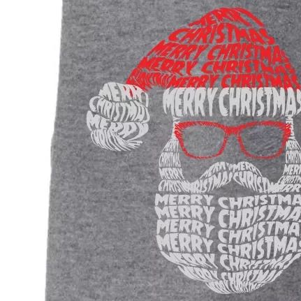 Cool Merry Christmas Text Art Santa Claus Doggie 3-End Fleece Hoodie