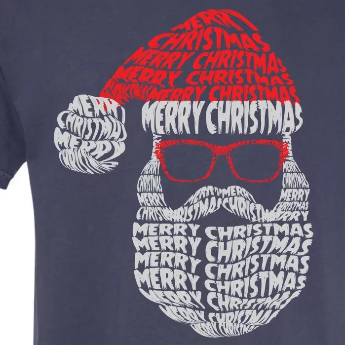 Cool Merry Christmas Text Art Santa Claus Garment-Dyed Heavyweight T-Shirt