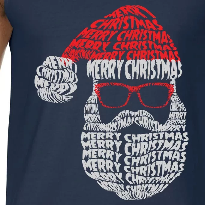 Cool Merry Christmas Text Art Santa Claus Comfort Colors® Tank Top