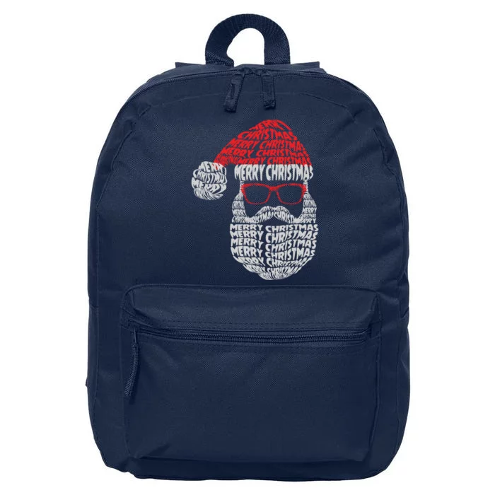 Cool Merry Christmas Text Art Santa Claus 16 in Basic Backpack