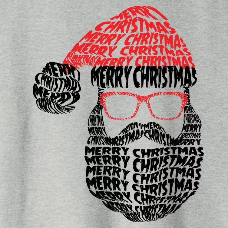 Cool Merry Christmas Text Art Santa Claus Women's Crop Top Tee