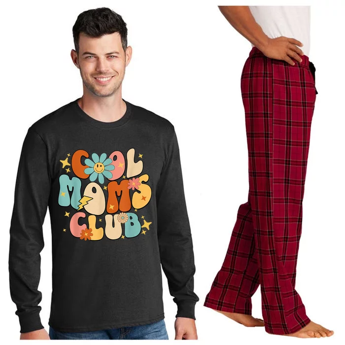 Cool Moms Club Groovy Retro Funny Mothers Day New Mom Long Sleeve Pajama Set