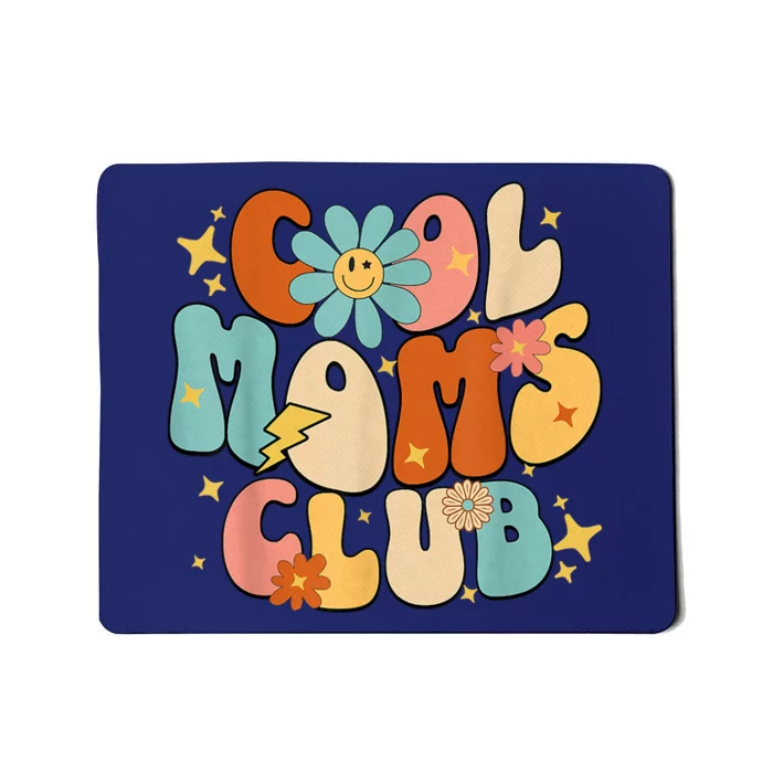 Cool Moms Club Groovy Retro Funny Mothers Day New Mom Mousepad