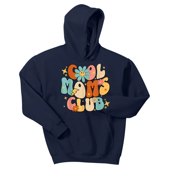 Cool Moms Club Groovy Retro Funny Mothers Day New Mom Kids Hoodie