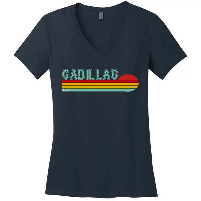 Cadillac Michigan Women's V-Neck T-Shirt