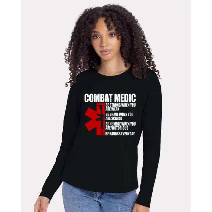 Combat Medic Womens Cotton Relaxed Long Sleeve T-Shirt