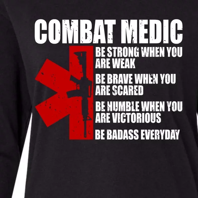 Combat Medic Womens Cotton Relaxed Long Sleeve T-Shirt