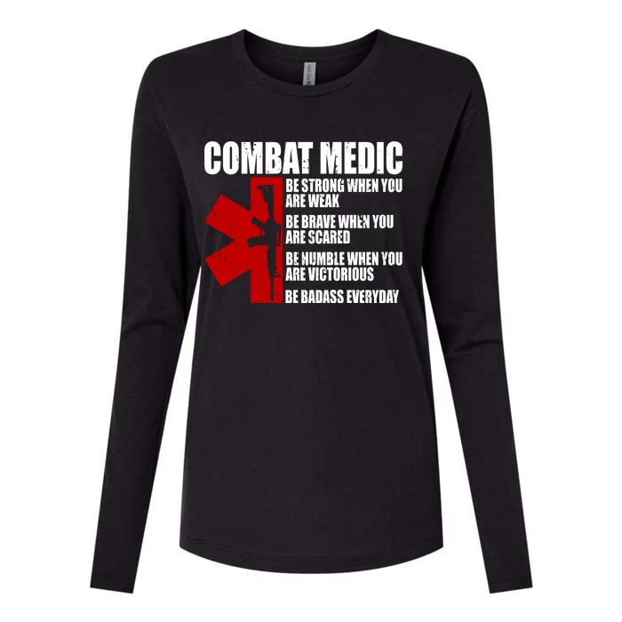 Combat Medic Womens Cotton Relaxed Long Sleeve T-Shirt