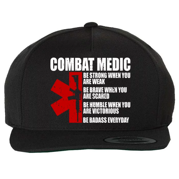 Combat Medic Wool Snapback Cap