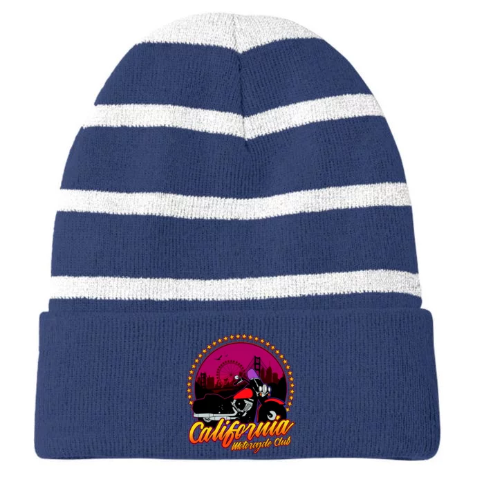 California Motorcycle Club Striped Beanie with Solid Band