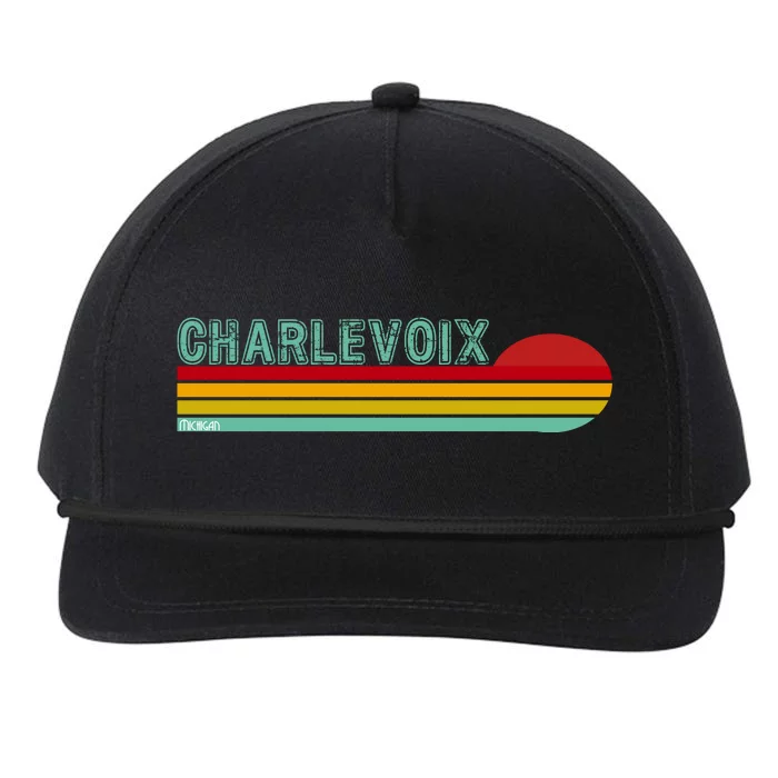 Charlevoix Michigan Snapback Five-Panel Rope Hat