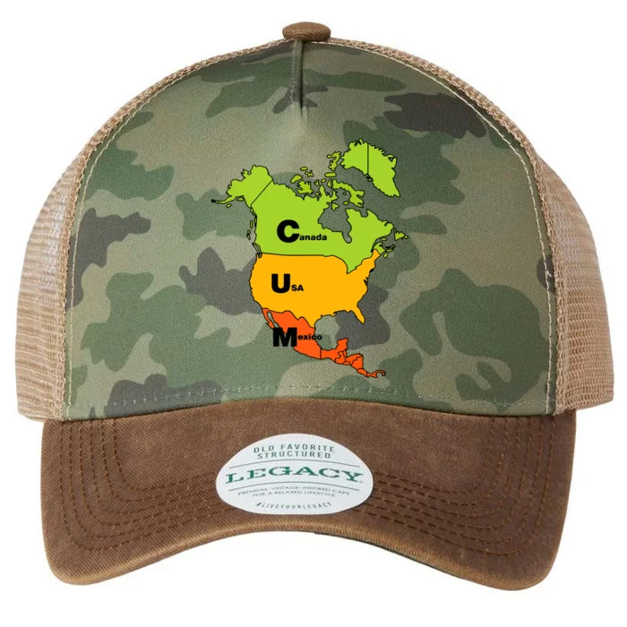 Cum Map Canada Usa And Mexico Legacy Tie Dye Trucker Hat