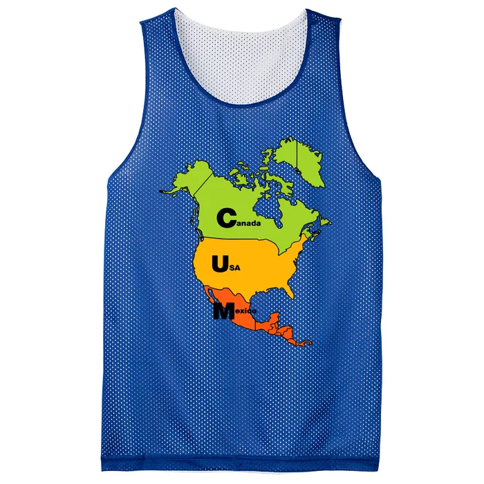 Cum Map Canada Usa And Mexico Mesh Reversible Basketball Jersey Tank