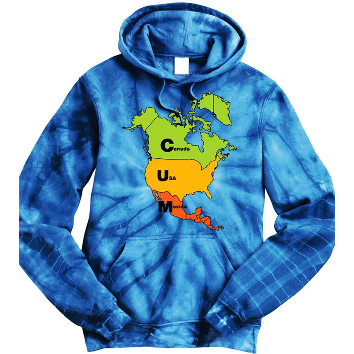 Cum Map Canada Usa And Mexico Tie Dye Hoodie