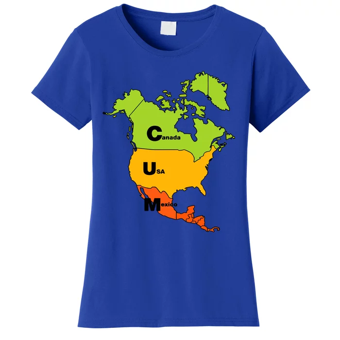 Cum Map Canada Usa And Mexico Women's T-Shirt