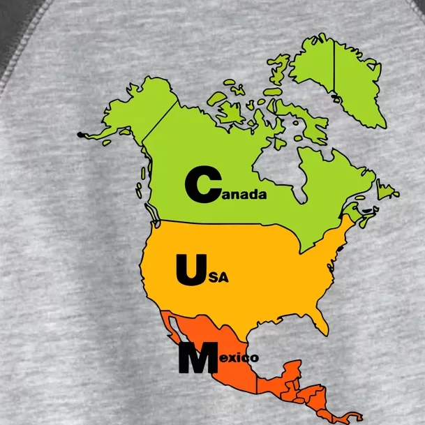 Cum Map Canada Usa And Mexico Toddler Fine Jersey T-Shirt