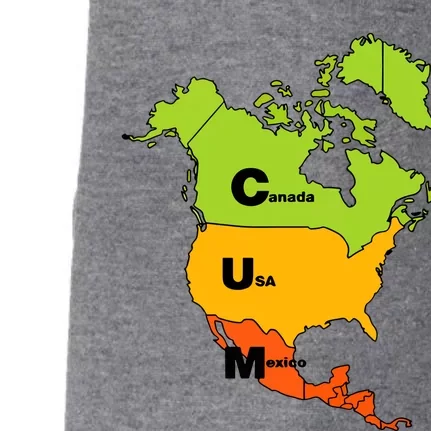 Cum Map Canada Usa And Mexico Doggie 3-End Fleece Hoodie