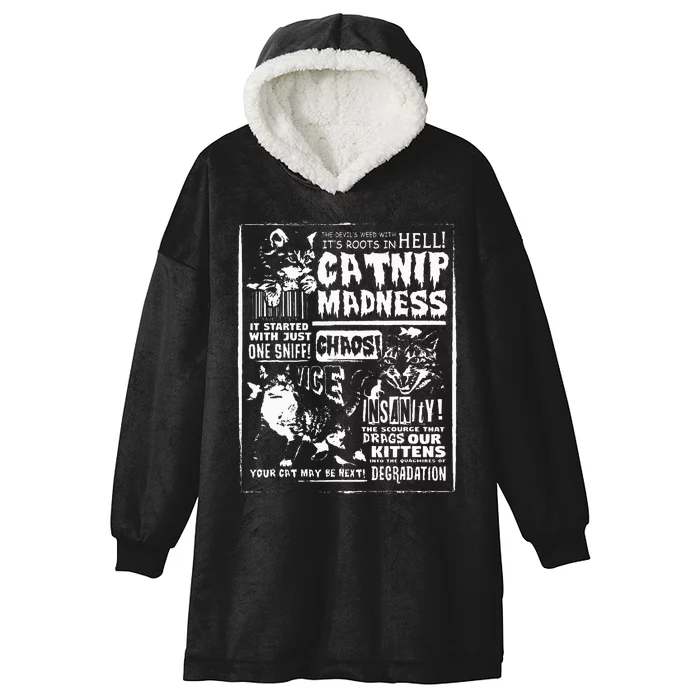 Catnip Madness Cute Kitten Cat Lover Hooded Wearable Blanket