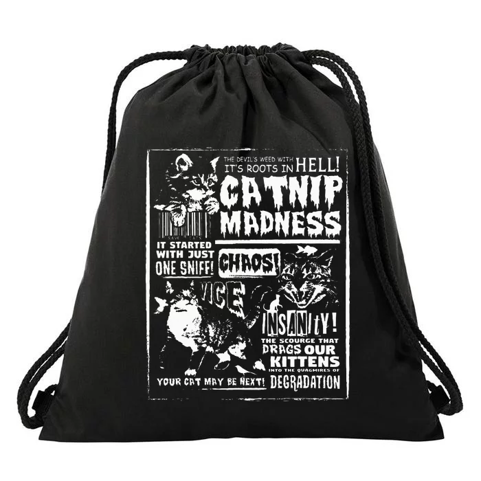 Catnip Madness Cute Kitten Cat Lover Drawstring Bag