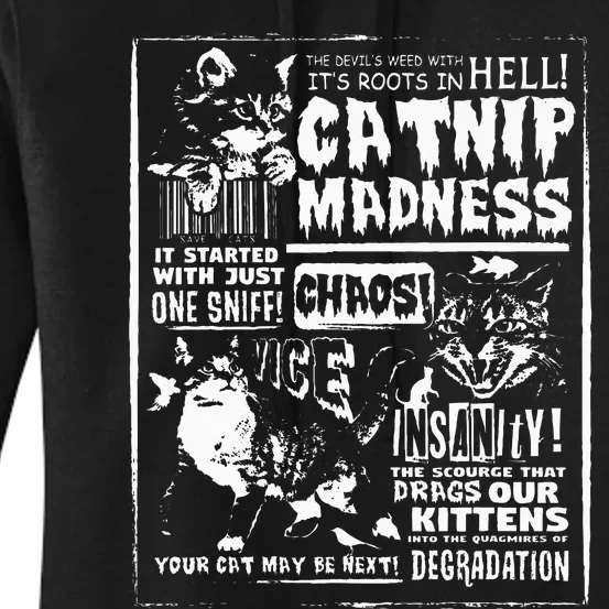 Catnip Madness Cute Kitten Cat Lover Women's Pullover Hoodie