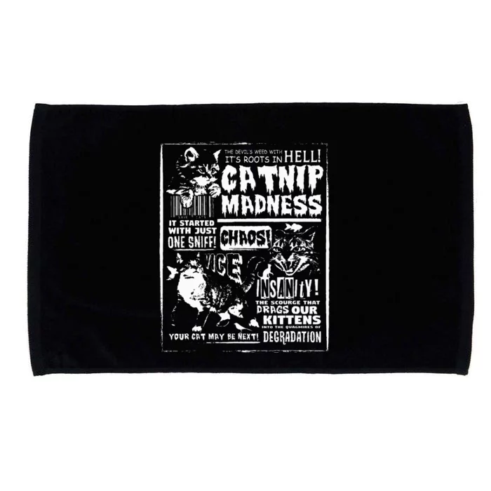 Catnip Madness Cute Kitten Cat Lover Microfiber Hand Towel