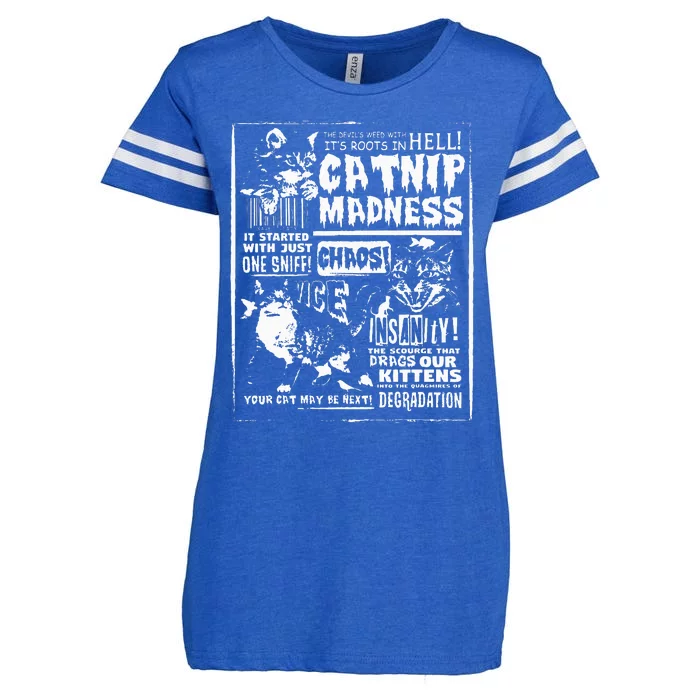 Catnip Madness Cute Kitten Cat Lover Enza Ladies Jersey Football T-Shirt