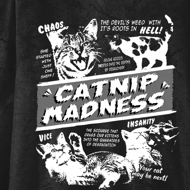 Catnip Madness Cute Kitten Funny Cat Pet Humor Hooded Wearable Blanket